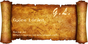 Györe Lóránt névjegykártya