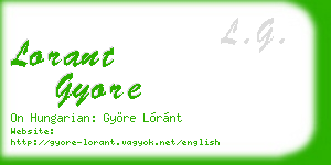 lorant gyore business card